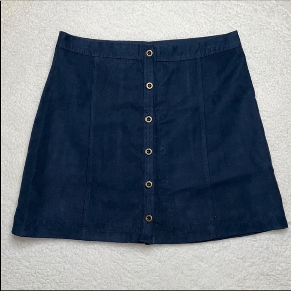 HOLLISTER BLUE BUTTON DOWN SUEDE MINI SKIRT
Size 7 Y2k 90s - Picture 1 of 8